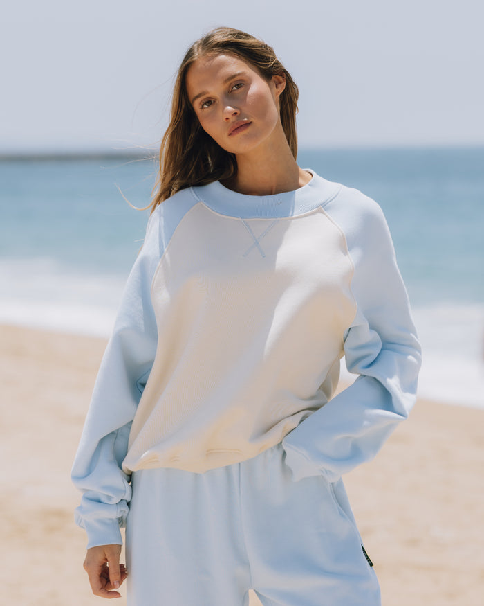 Heavyweight Vintage Raglan Crew - Powder + Sand