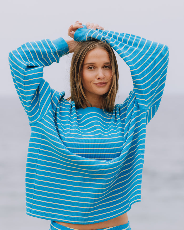 Oversized Thermal - Tide + Lemonade Stripe