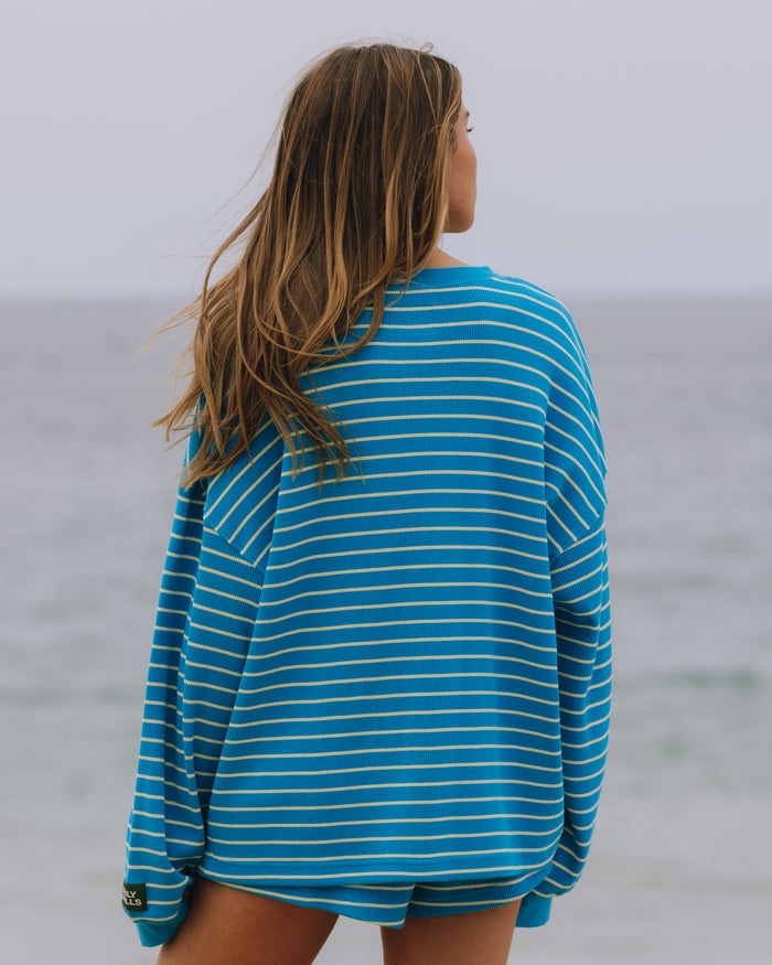 Oversized Thermal - Tide + Lemonade Stripe