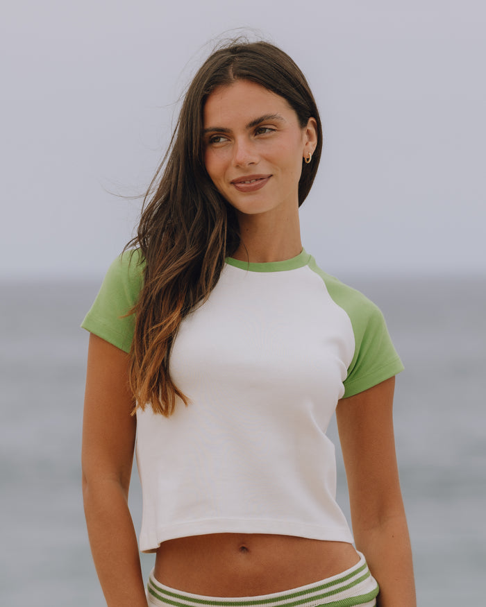 Raglan Everyday Tee - Lucky + Cream