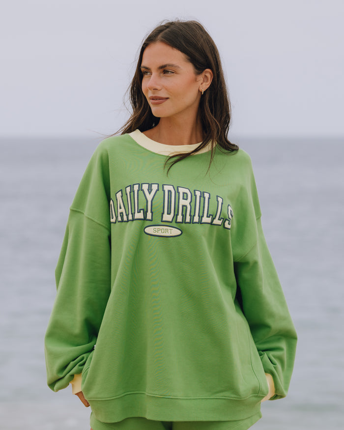 Oversized Sport Crew - Lucky + Lemonade + Navy
