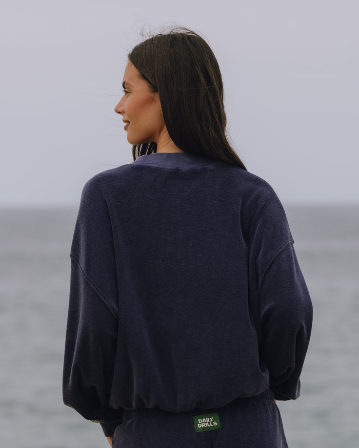 Terry Vintage Crew - Sunbleached Navy