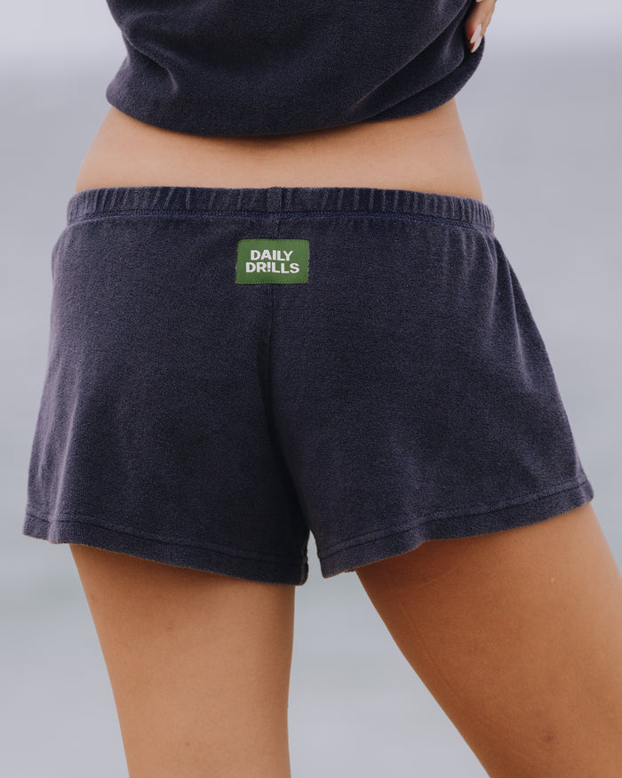 Terry Micro Shorts - Sunbleached Navy