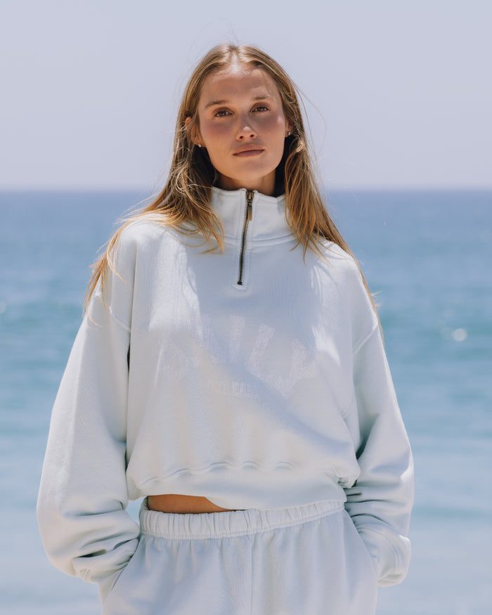 Heavyweight Funnel Neck Daily Quarter Zip - Lake Day