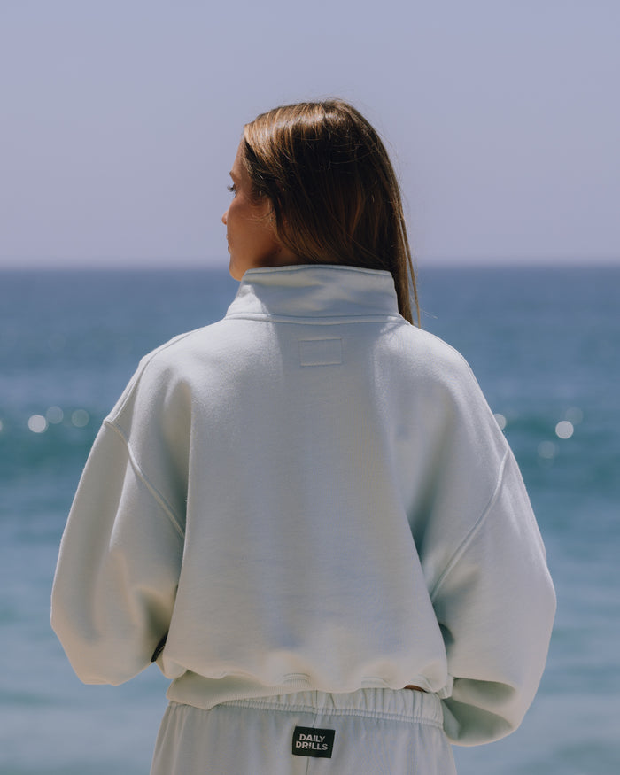 Heavyweight Funnel Neck Daily Quarter Zip - Lake Day