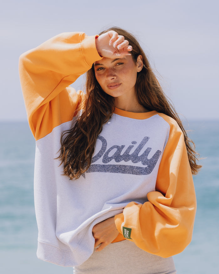Fleece Raglan Americana Crew - Tajin + Heather Grey