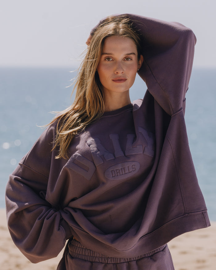 Oversized Daily Crew - Plum