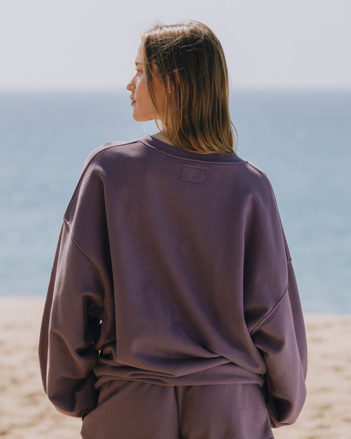 Oversized Daily Crew - Plum