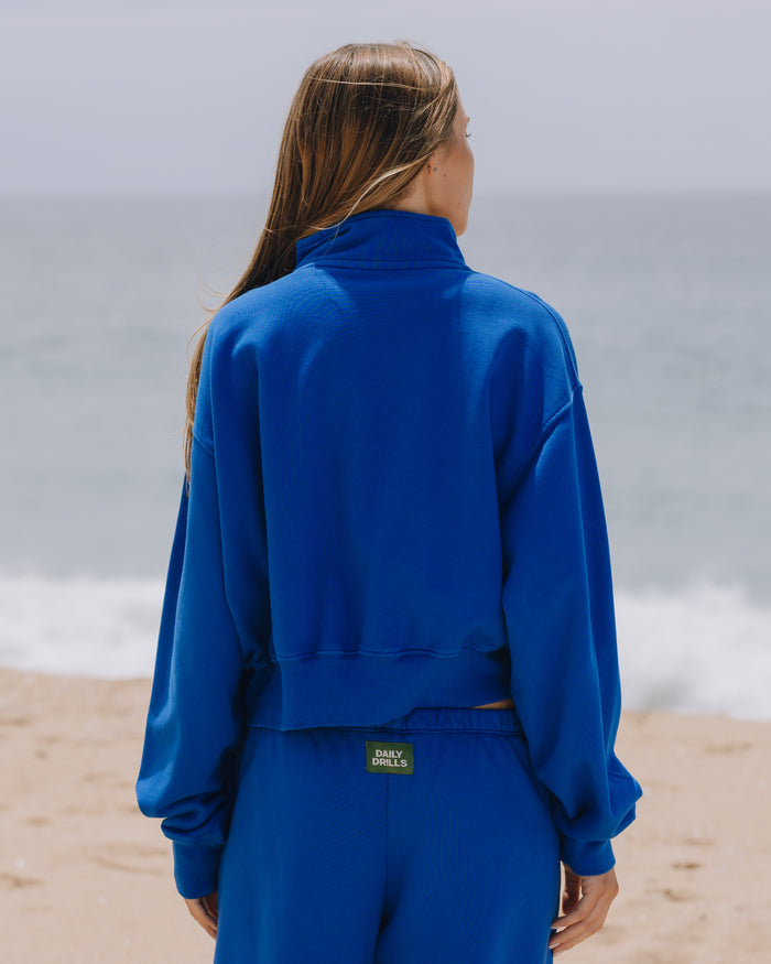 Funnel Neck Double Zip - Cobalt
