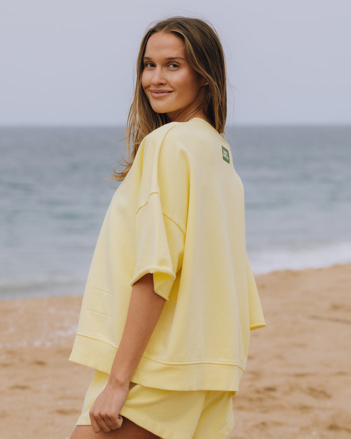 Cropped Sleeve Crew - Lemonade