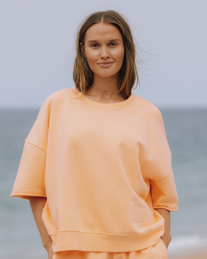 Cropped Sleeve Crew - Spritz