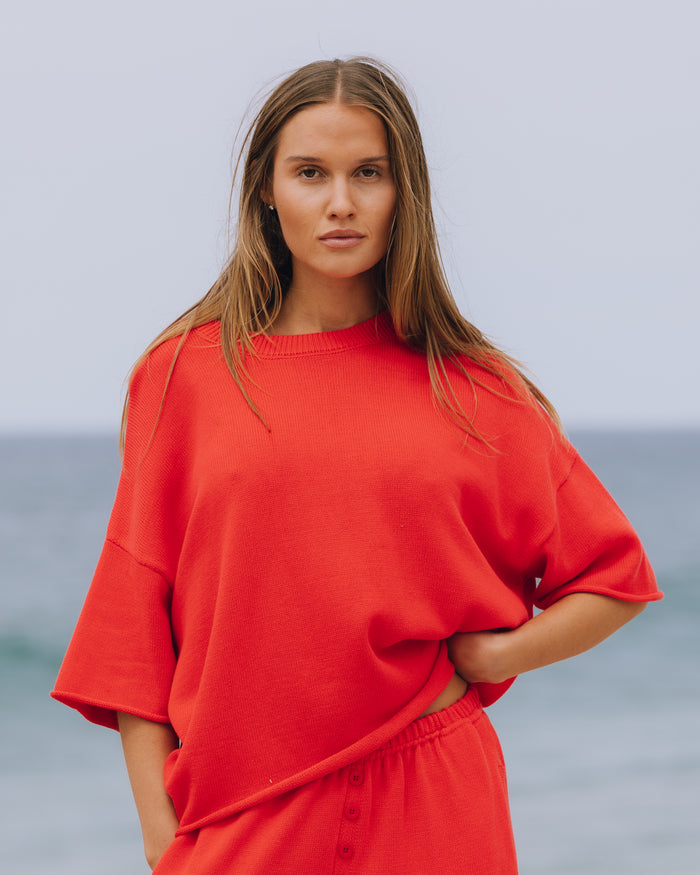 Beach Knit Cropped Sleeve - Heart
