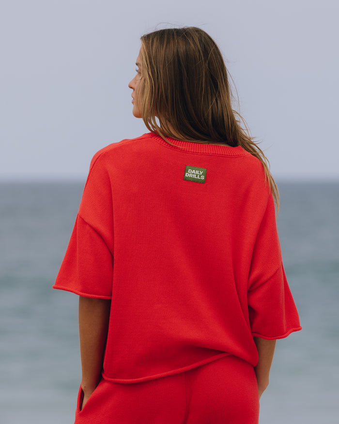 Beach Knit Cropped Sleeve - Heart