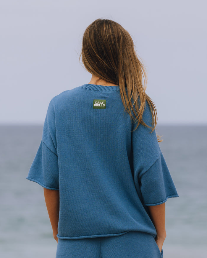Beach Knit Cropped Sleeve - Cabana