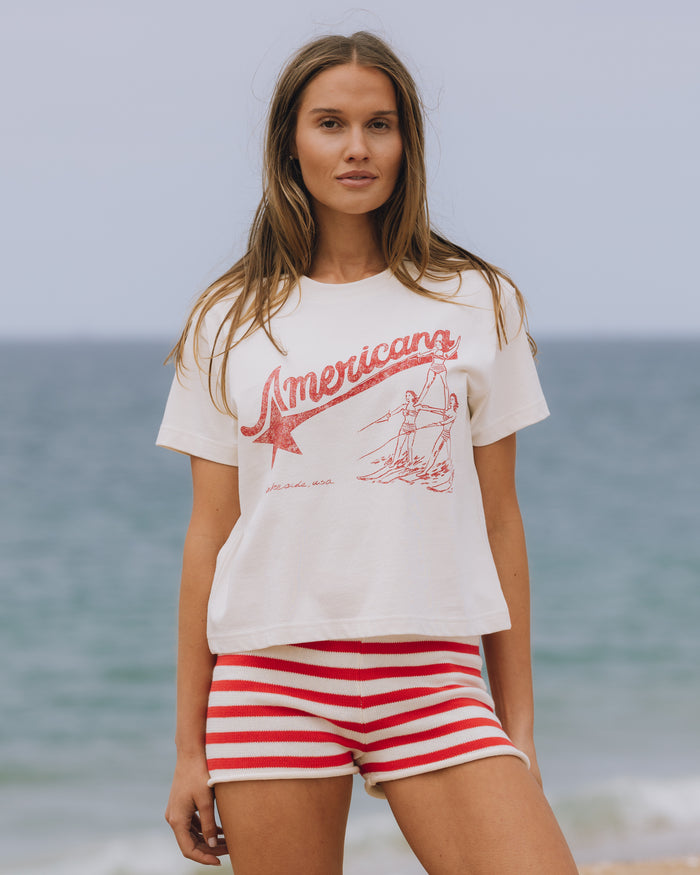 Lakeside Boxy Tee - Cream