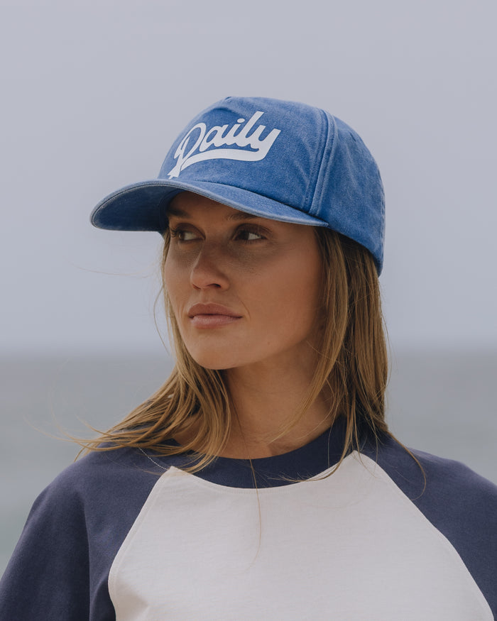 Americana Dad Hat - Sunbleached Cobalt + White