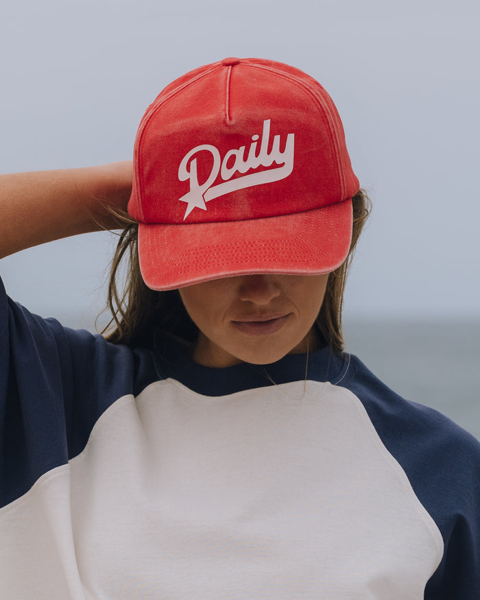 Americana Dad Hat - Sunbleached Heart + White