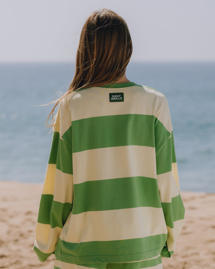 Oversized Long Sleeve - Lucky + Lemonade Stripe