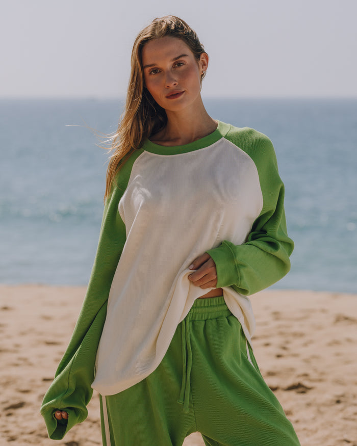 Oversized Raglan Thermal - Lucky + Cream
