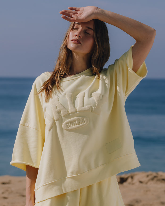Cropped Sleeve Daily Crew - Lemonade