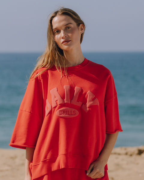 Cropped Sleeve Daily Crew - Heart – shopdailydrills