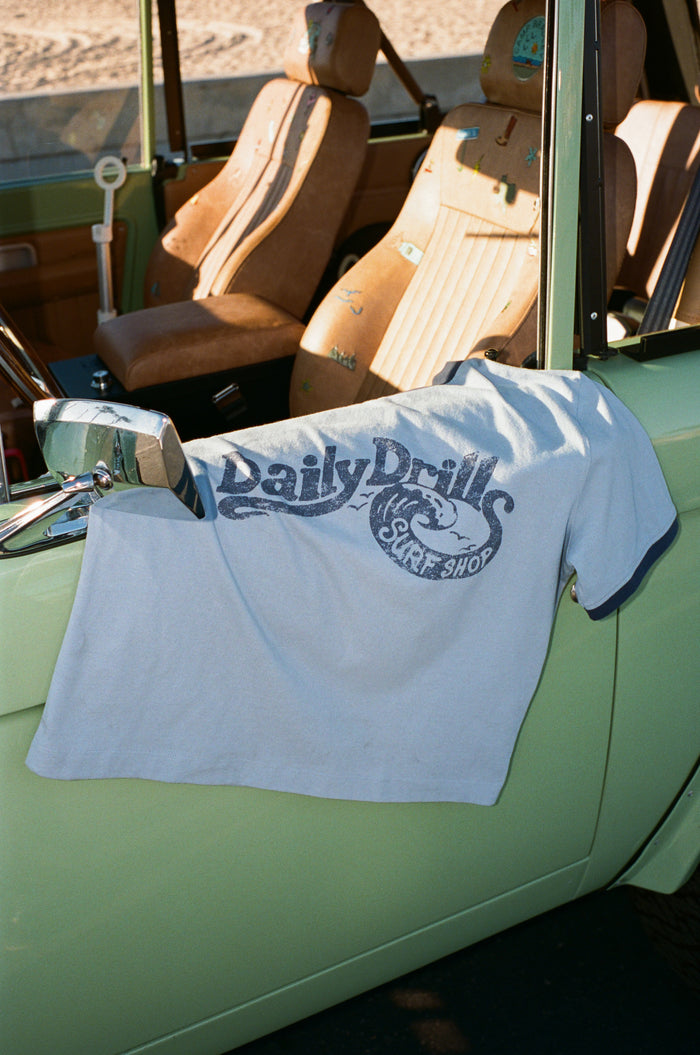 Surf Shop Vintage Tee - Mist + Navy