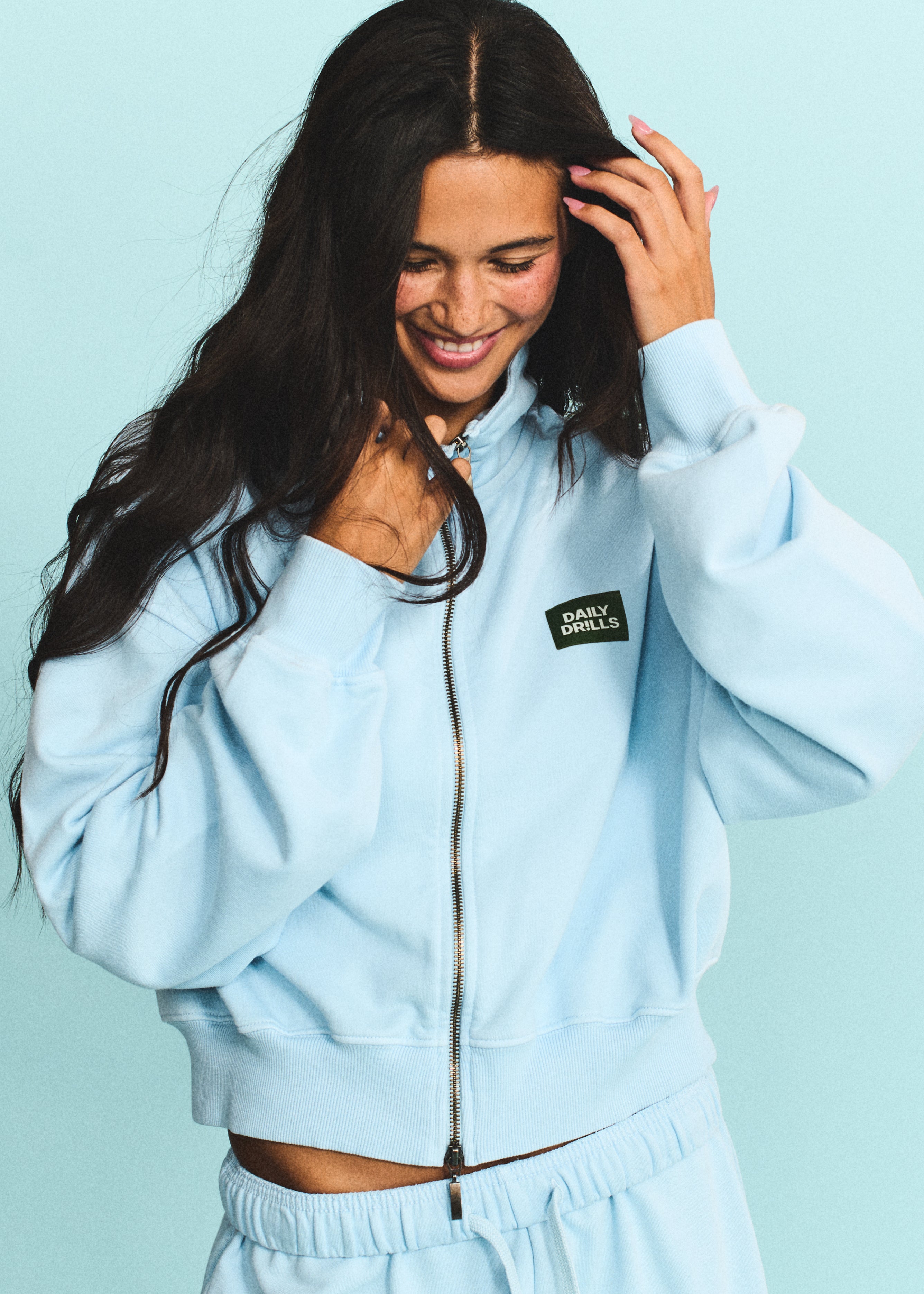 Funnel Neck Double Zip - Powder