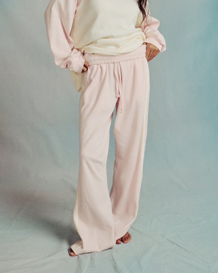 Thermal Resort Pants with Stripes - Cupid + Cream