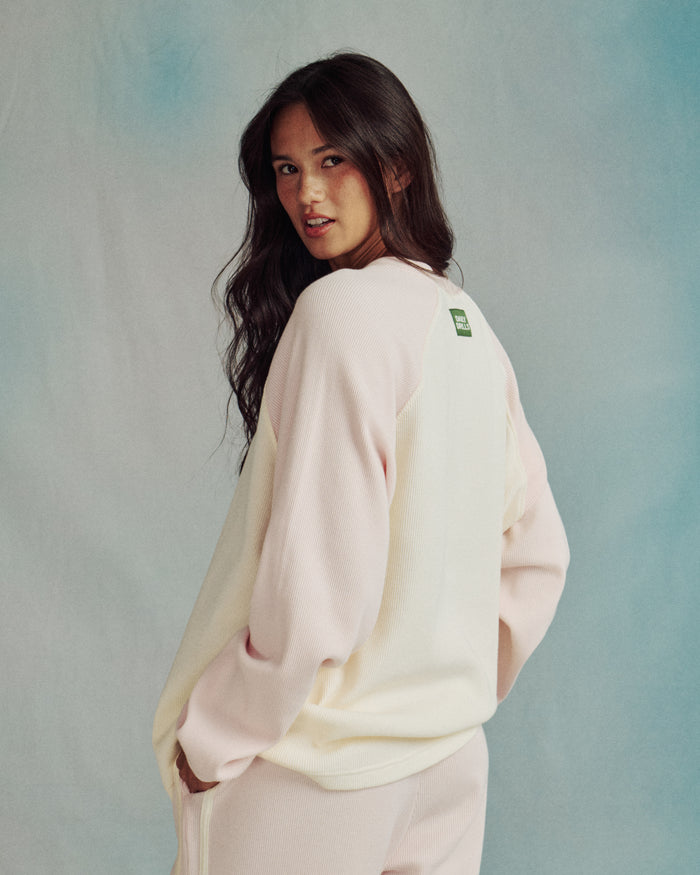 Oversized Raglan Thermal - Cupid + Cream