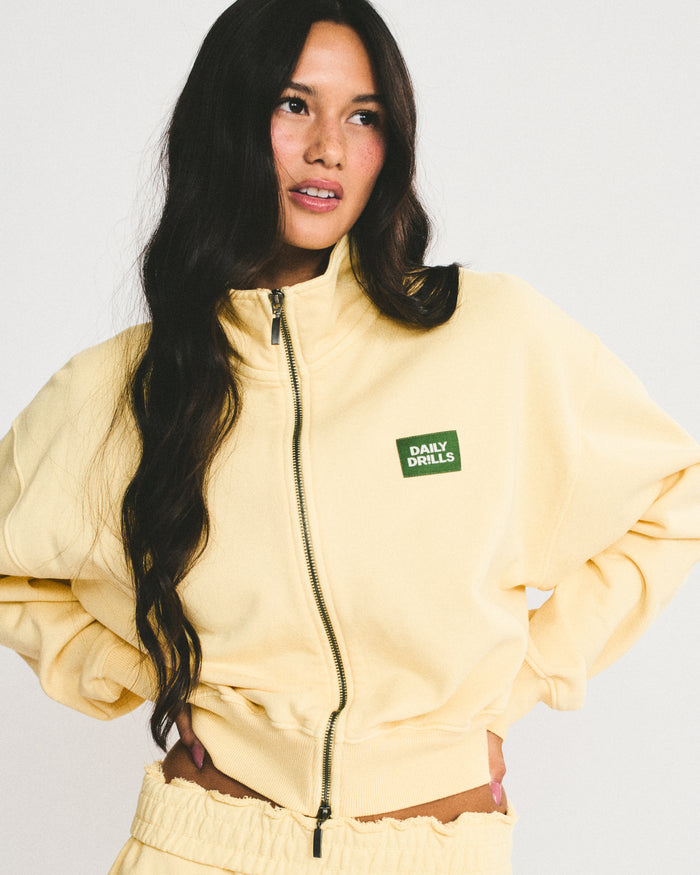 Funnel Neck Double Zip - Lemonade