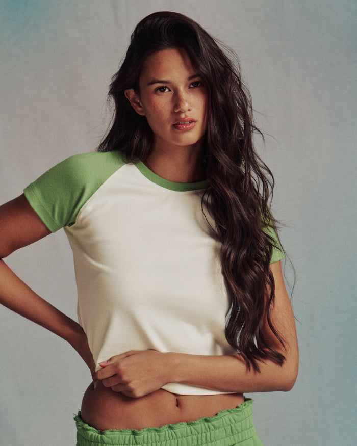 Raglan Everyday Tee - Lucky + Cream