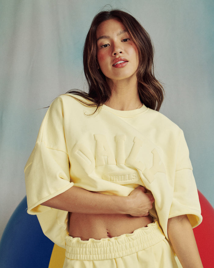 Cropped Sleeve Daily Crew - Lemonade