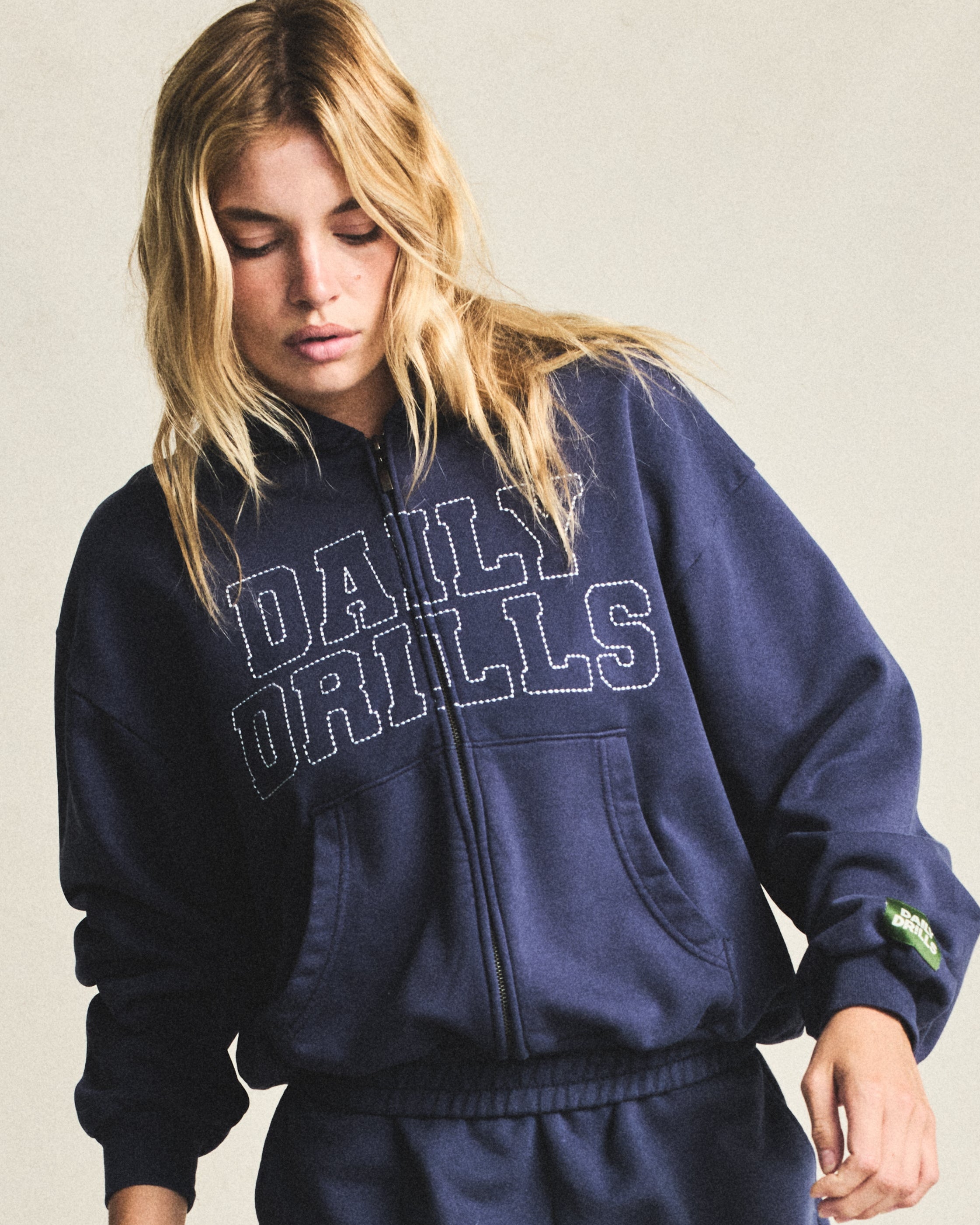 Daily Zip Hoodie - Navy