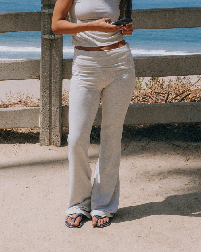 Foldover Pants - Light Grey