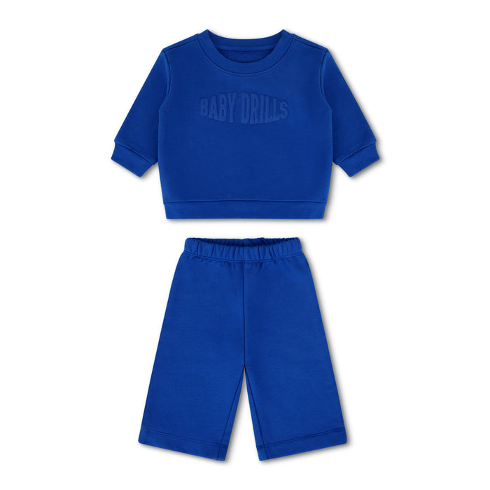 Baby Drills Sport Crew Set - Cobalt with Monochrome Patch