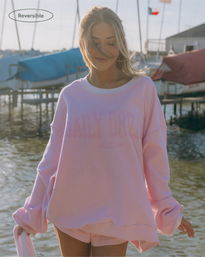 DD x The Bar Reversible Oversized Crew - Cupid + White with Monochrome Patch