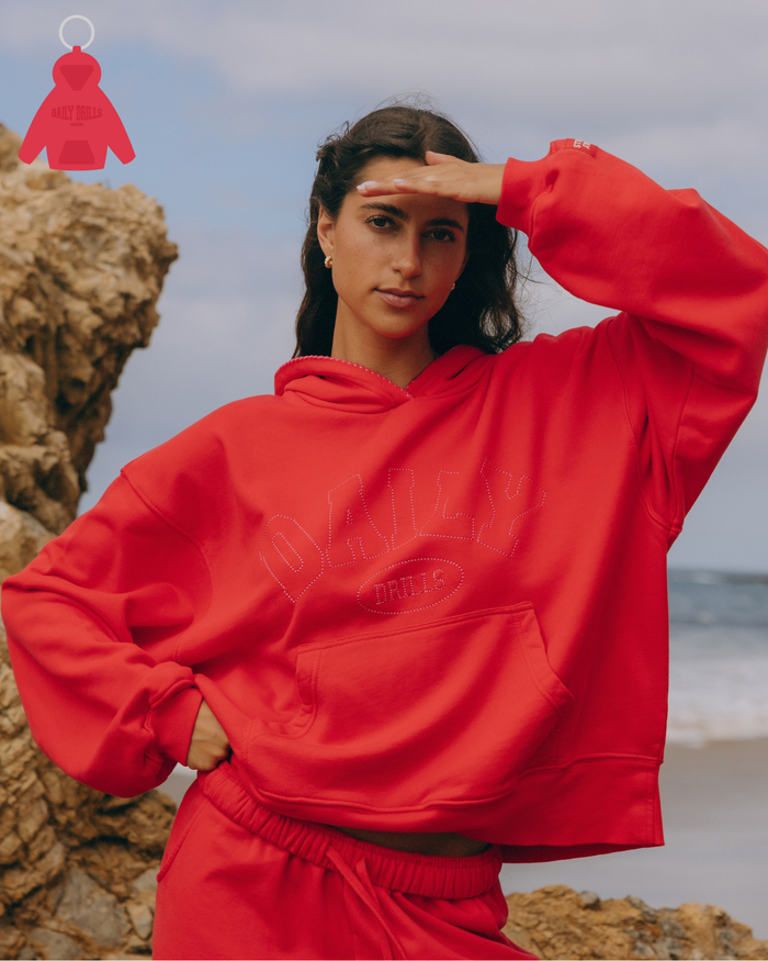 Oversized Daily Hoodie - Heart + Cheeks Stitch with Monochrome Patch
