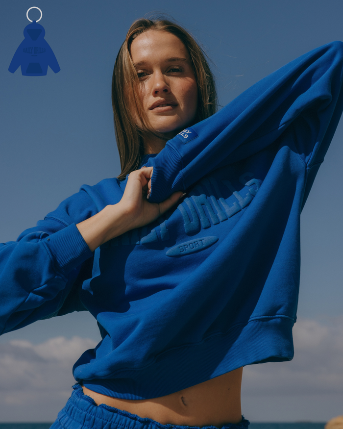 Vintage Sport Crew - Cobalt with Monochrome Patch