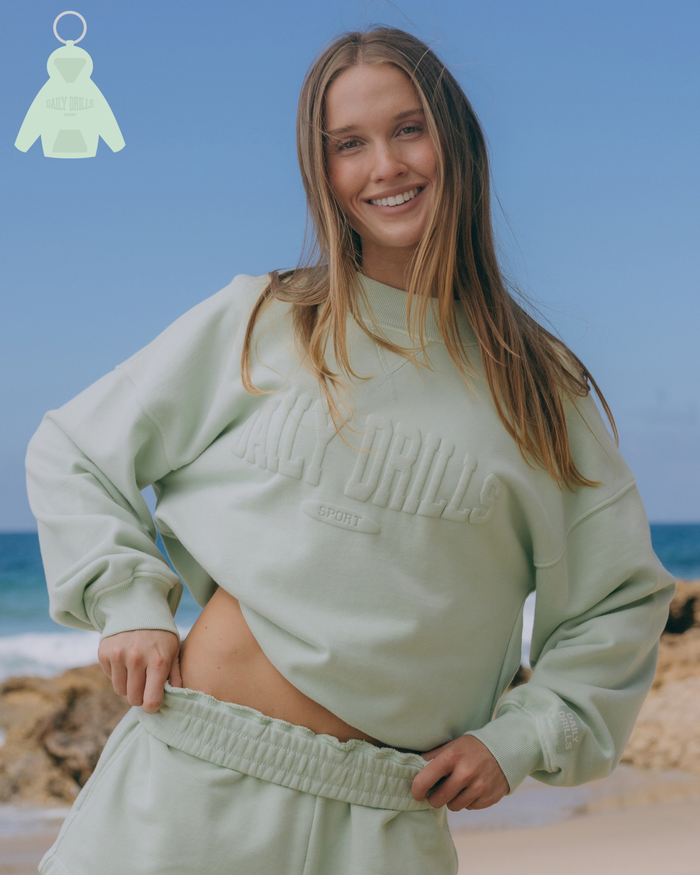 Vintage Sport Crew - Mint with Monochrome Patch