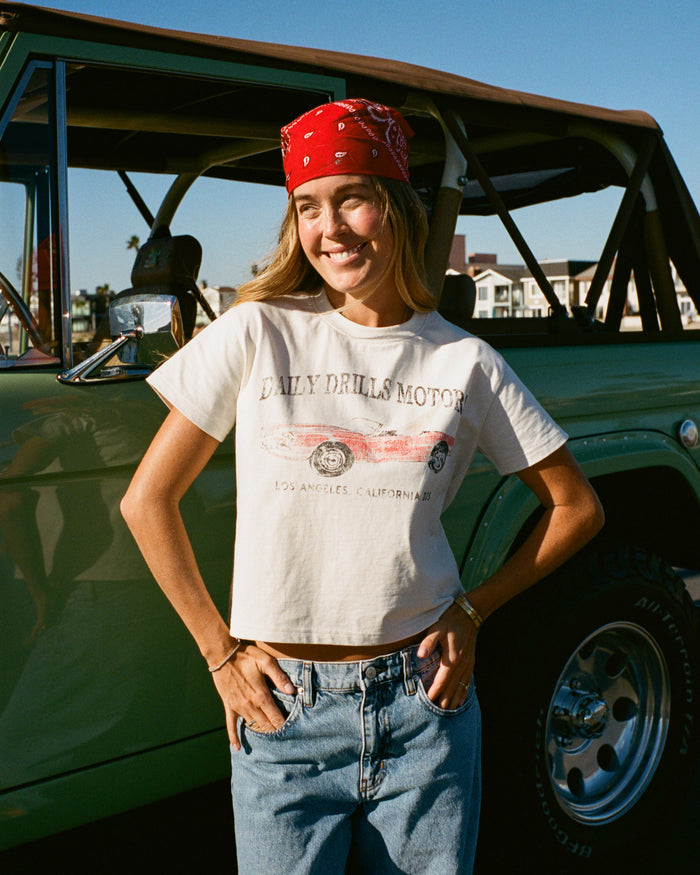 Red Hot Boxy Tee - Cream