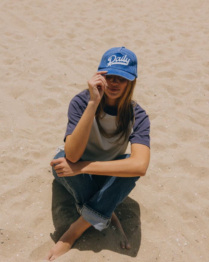 Americana Dad Hat - Sunbleached Cobalt + White