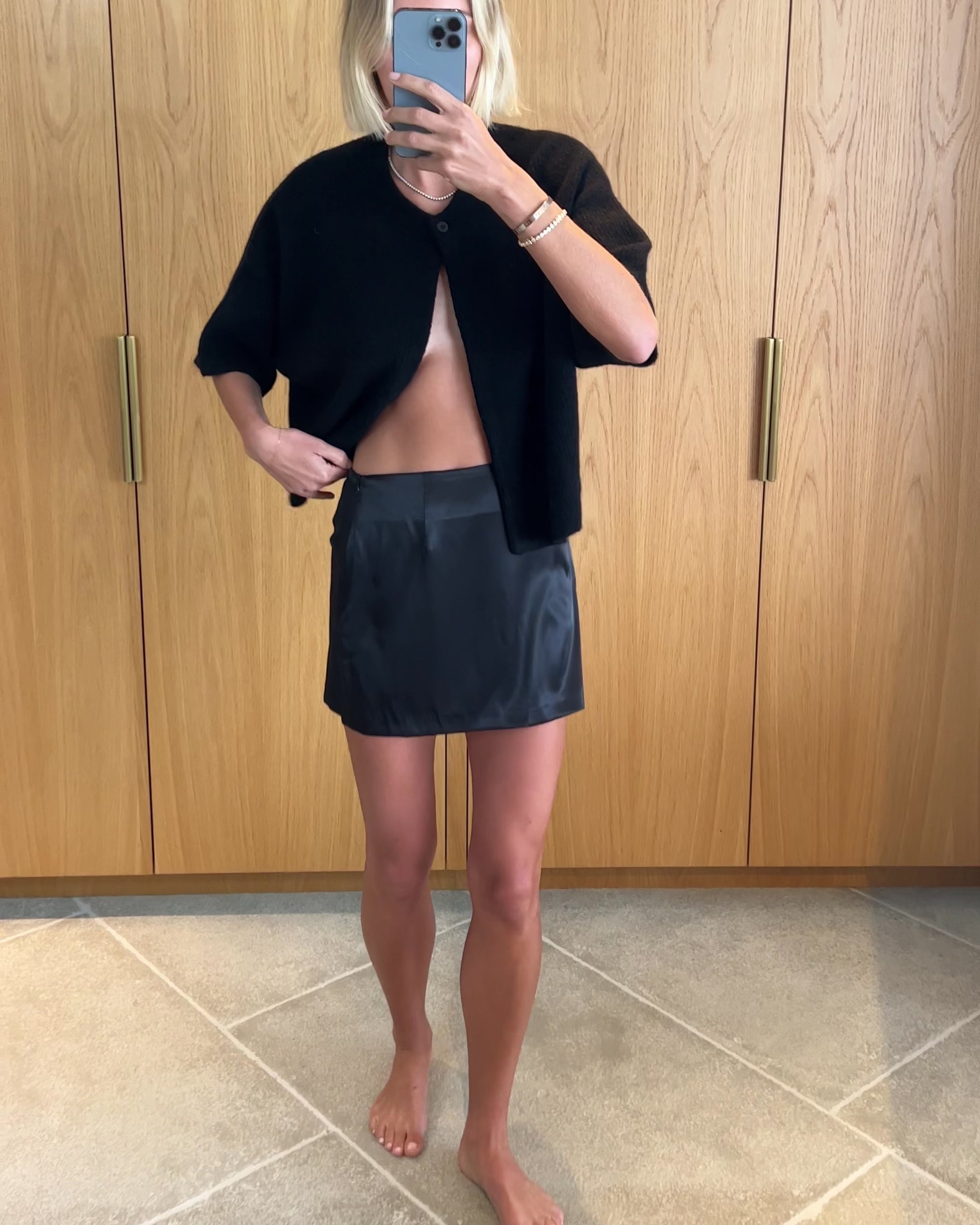 Silky Mini Skirt - Black