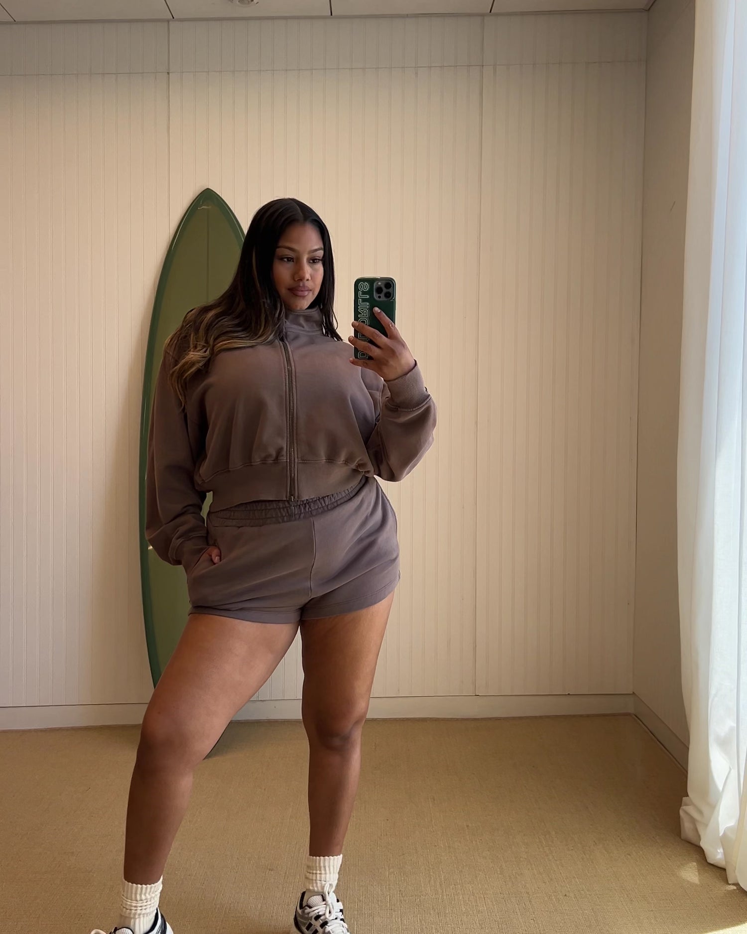 Funnel Neck Double Zip - Mocha – shopdailydrills