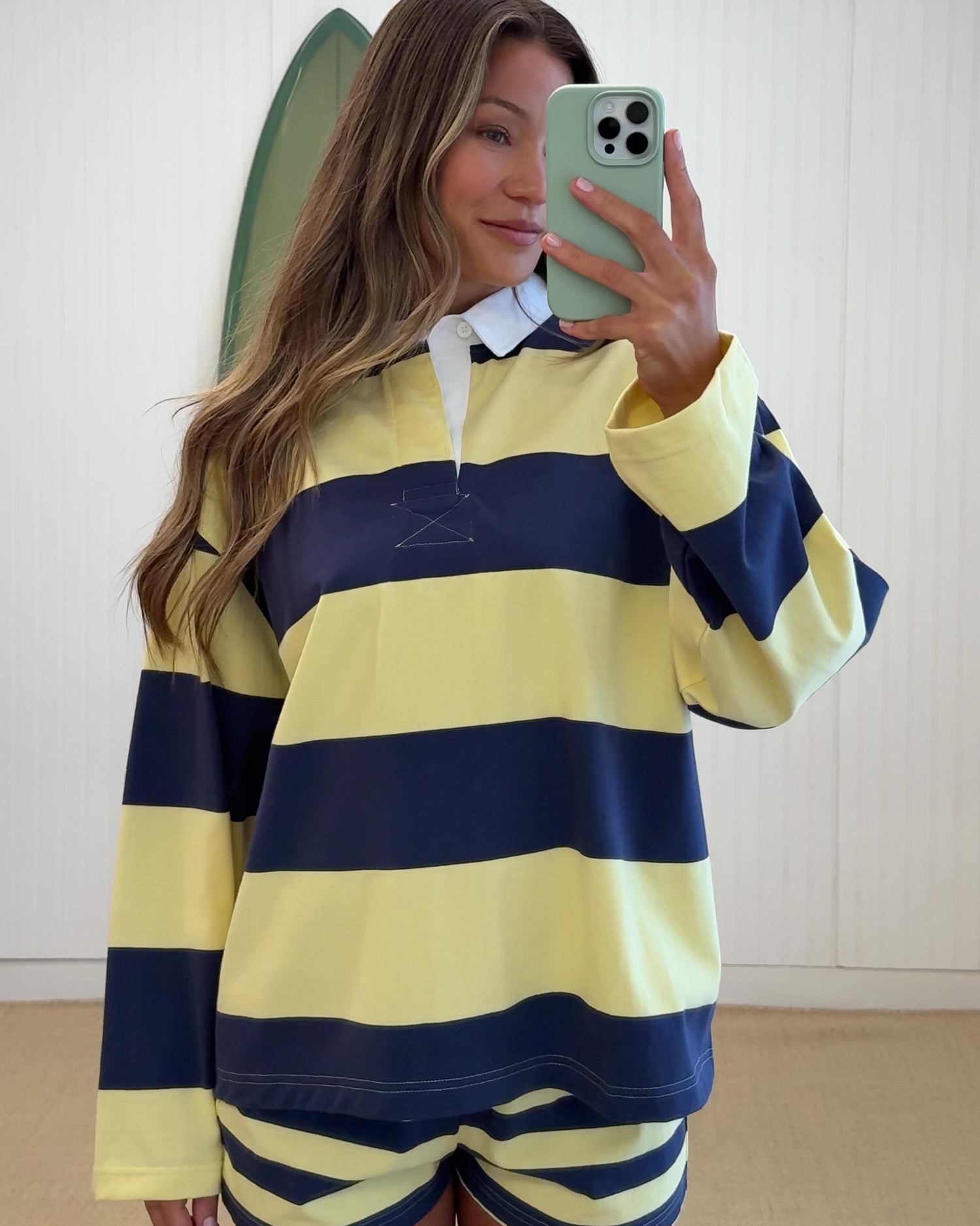 Rugby Tee - Butter + Navy Stripe – shopdailydrills